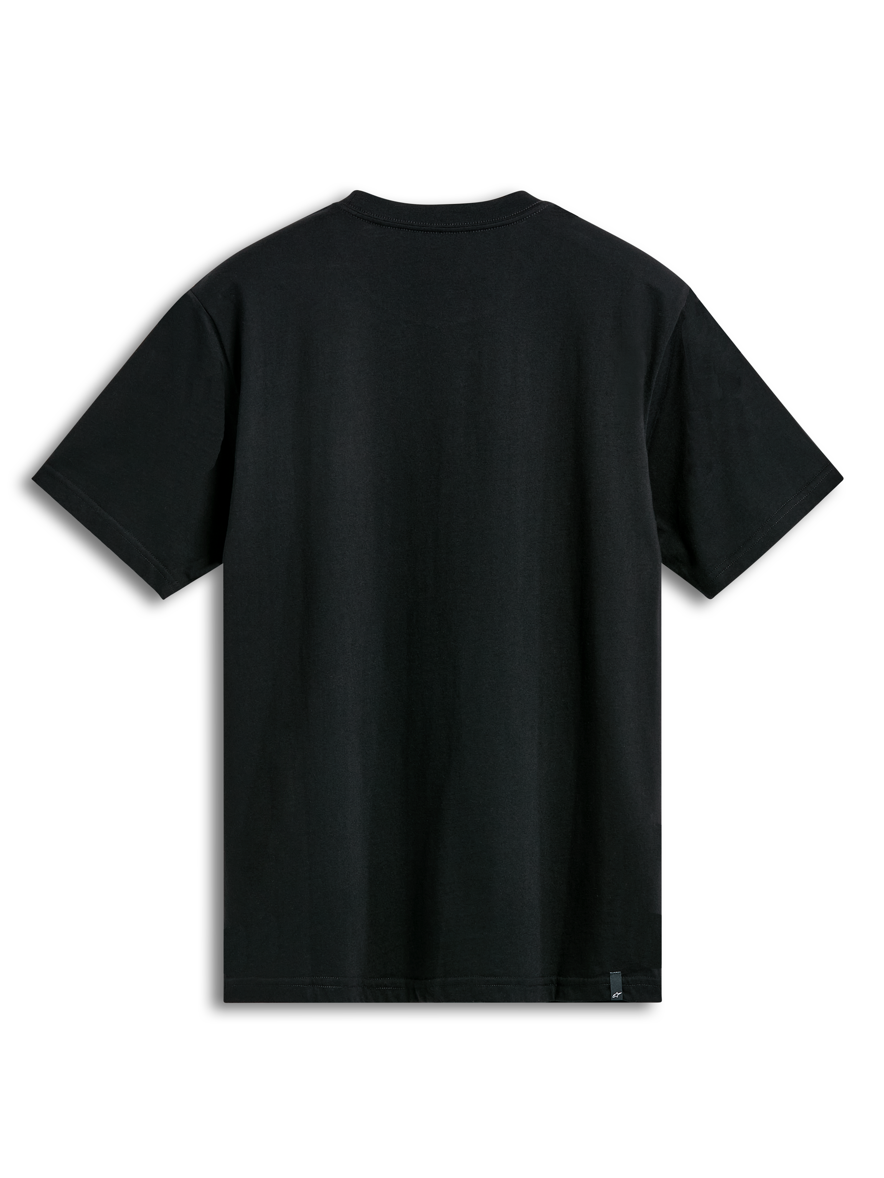 Alpinestars Cereal CSF Tee, Kurzarm-T-Shirt, Schwarz, Rückansicht, schlichtes Design mit kleinem externem Markenlabel am Saum, Casual Motorsport Streetwear