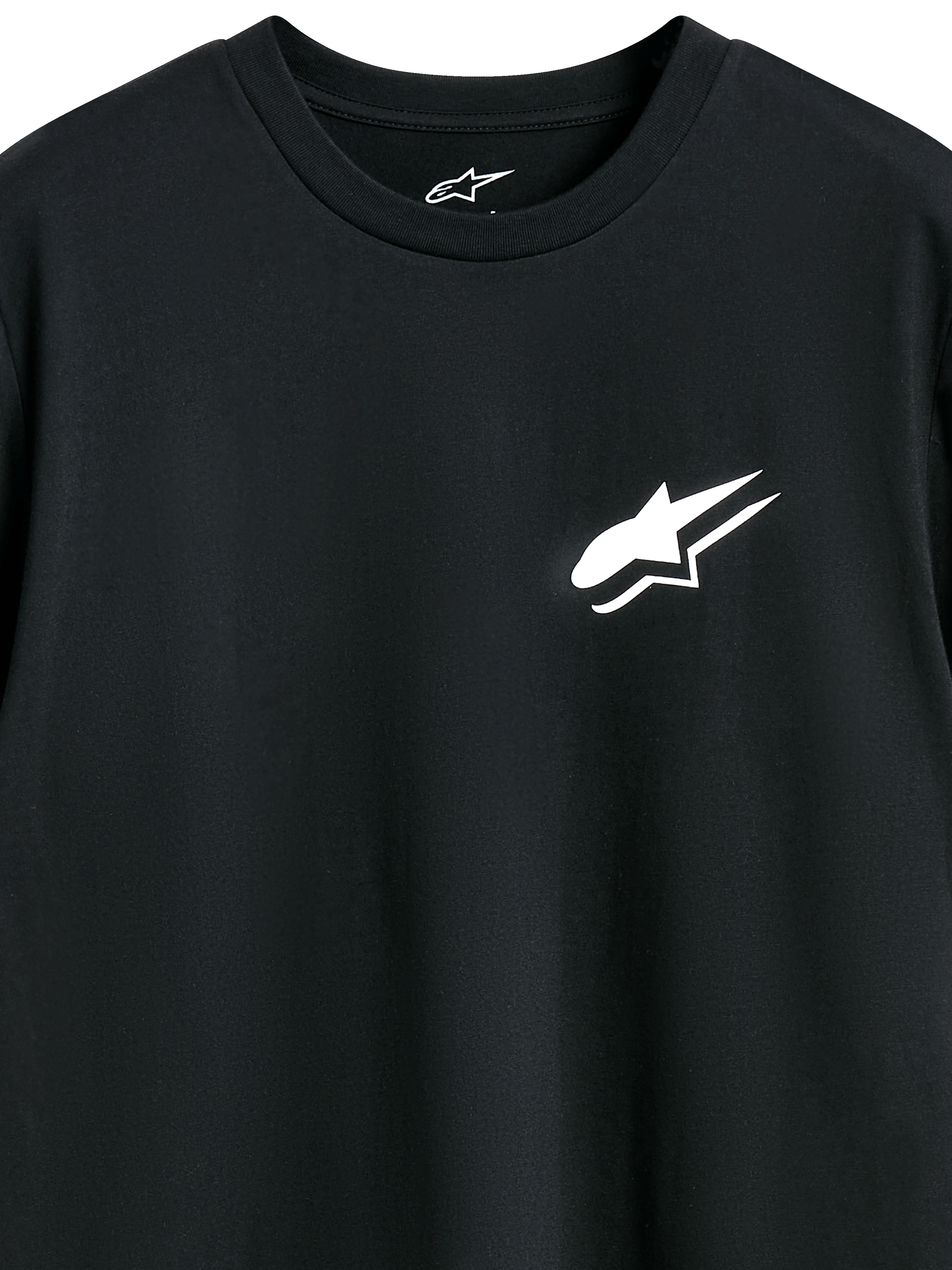 Alpinestars Formulate CSF T-Shirt, Kurzarm-T-Shirt, Schwarz, weißes Astars-Logo auf der Brust, lässige Motorsport-Streetwear
