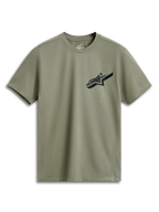 Alpinestars Attrition Performance Tee, Kurzarm-T-Shirt, Hellgrün, schwarzes Astars-Logo auf der Brust, technisches Jersey-Gewebe, nachhaltige Performance-Sportbekleidung