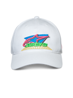 Alpinestars Vivid Kappe, Weiß, Snapback-Cap mit gebogenem Schirm, farbenfrohe 3D- und flache Logo-Stickerei vorne, Freizeit-Sportbekleidung