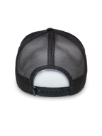 Alpinestars Selica Trucker Mütze, Schwarz, Rückansicht mit atmungsaktiven Mesh-Einsätzen und verstellbarem Snapback-Verschluss, kleines gewebtes Logo-Etikett, klassisches strukturiertes Trucker-Design für den Alltag