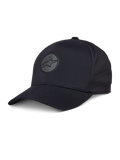 Alpinestars Apex Kappe, schwarze Baseball-Kappe, gebogener Schirm, reflektierendes kreisförmiges Stern-Logo, perforierte Seitenpaneele zur Belüftung, Performance-Sportbekleidung Kopfbedeckung