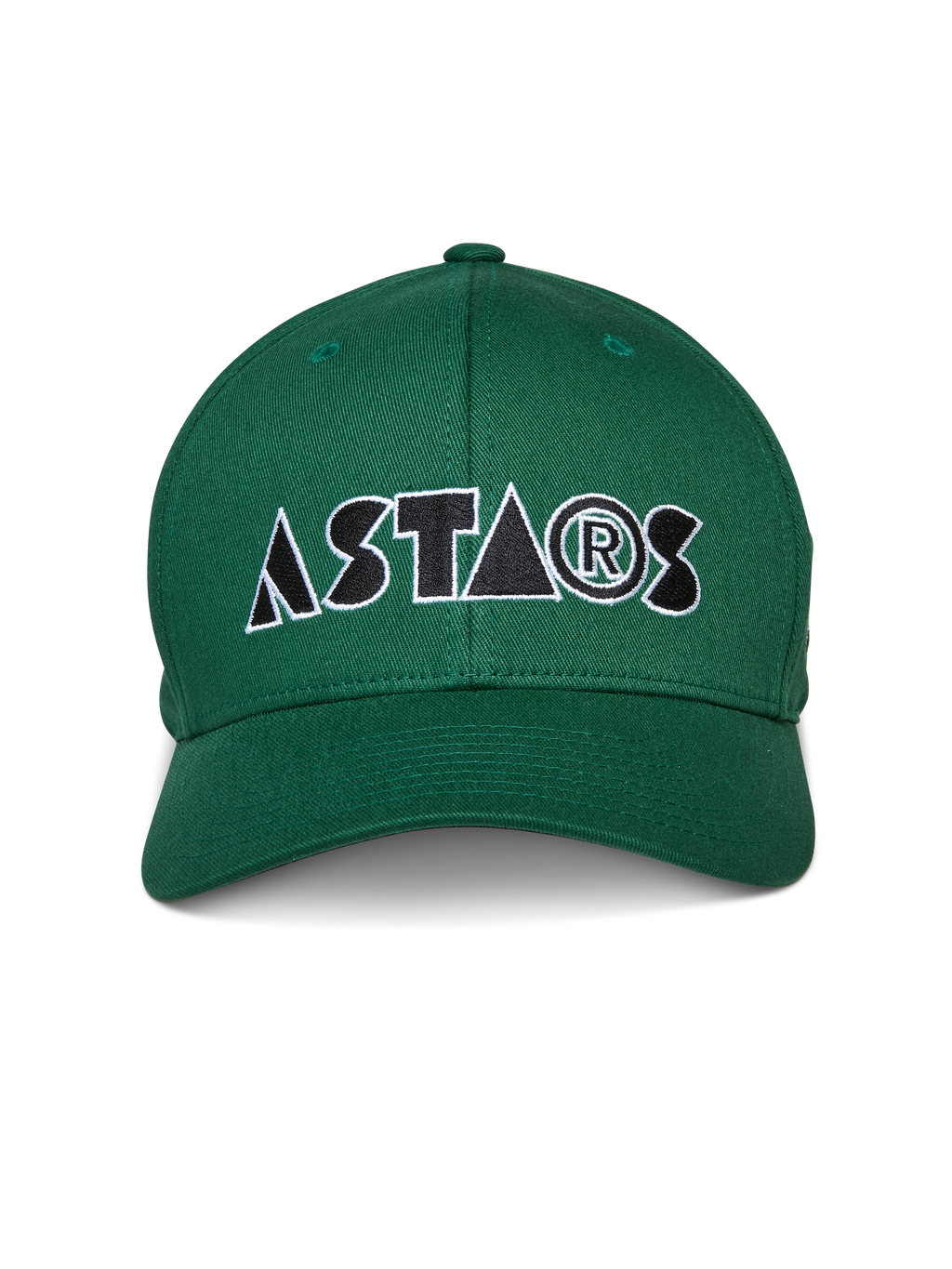 Alpinestars Cereal Hat, Green, Curved Bill Baseball Cap, Front stylized "ASTARS" logo embroidery in black and white, Casual Sportswear