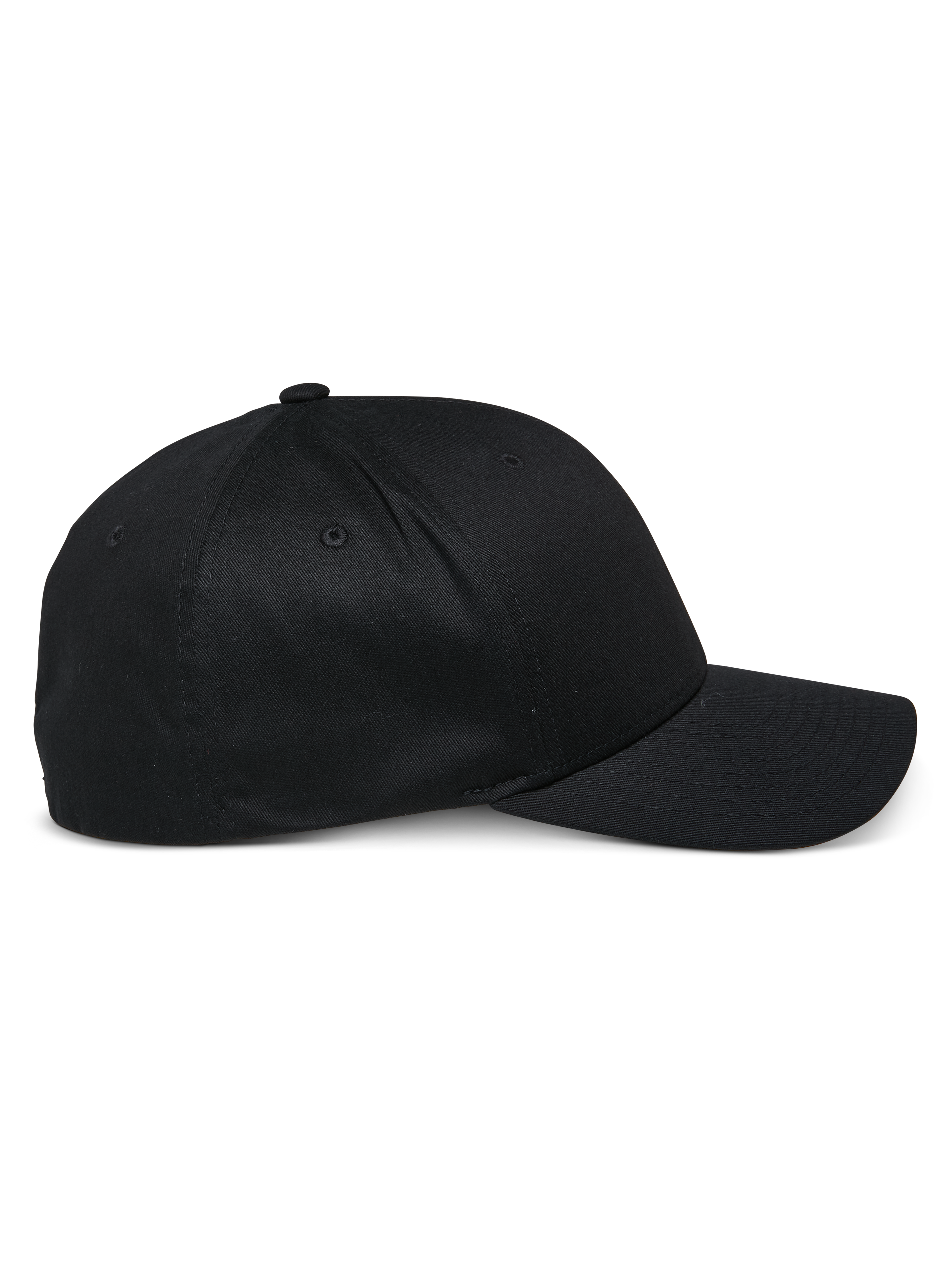 Alpinestars Share Mütze, Baseballkappe mit gebogenem Schirm, Schwarz, Seitenansicht, strukturierte Krone, lässige Motorsport-inspirierte Sportbekleidung