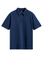 Alpinestars Impetus Sport Polo, kurzärmeliges Poloshirt, Navyblau, Mock-Mesh-Gewebe mit 3-Knopf-Leiste und kleinem grauen Astars-Logo auf der Brust, lässige Motorsport-Sportbekleidung