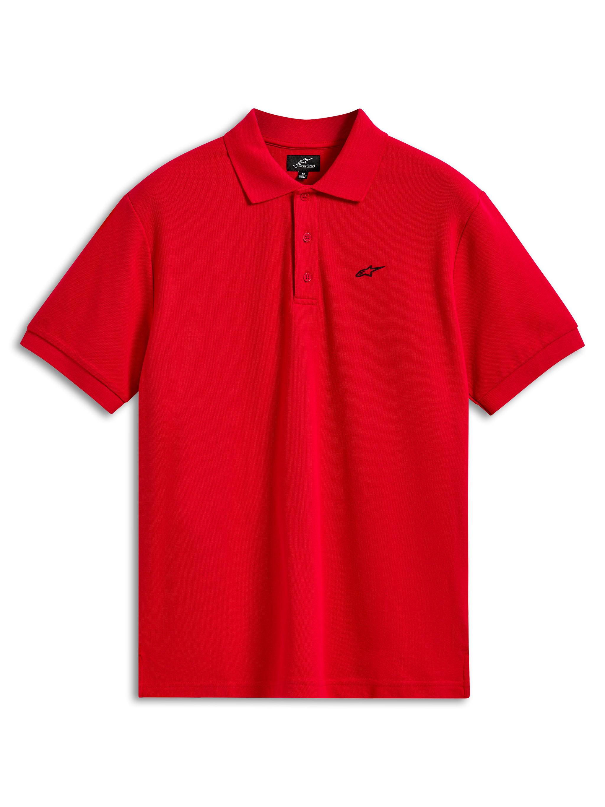 Alpinestars Endeavor Classic Polo, Short Sleeve Pique Polo Shirt, Red, Small Black Astars Logo on Chest, Three-Button Placket, Casual Sportswear