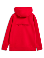 Alpinestars Emergent Oversized Hoodie, Rot, Rückansicht mit tonaler Alpinestars-Wortlogo-Stickerei auf dem Rücken, Oversized-Passform mit Rippbündchen und Saum, lässige Motorsport-Streetwear