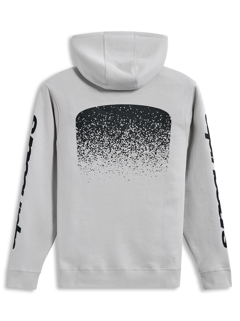 Alpinestars Obsessed Hoodie, grauer Kapuzenpullover mit schwarzem MX-Farbverlauf am Rücken und Ärmellogos, Sport-Streetwear