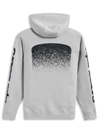 Alpinestars Obsessed Hoodie, grauer Kapuzenpullover mit schwarzem MX-Farbverlauf am Rücken und Ärmellogos, Sport-Streetwear
