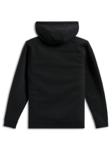Alpinestars Ellipsoid Hoodie, Black, back view, solid pullover fleece, casual streetwear, hooded sweatshirt with ribbed cuffs and hem