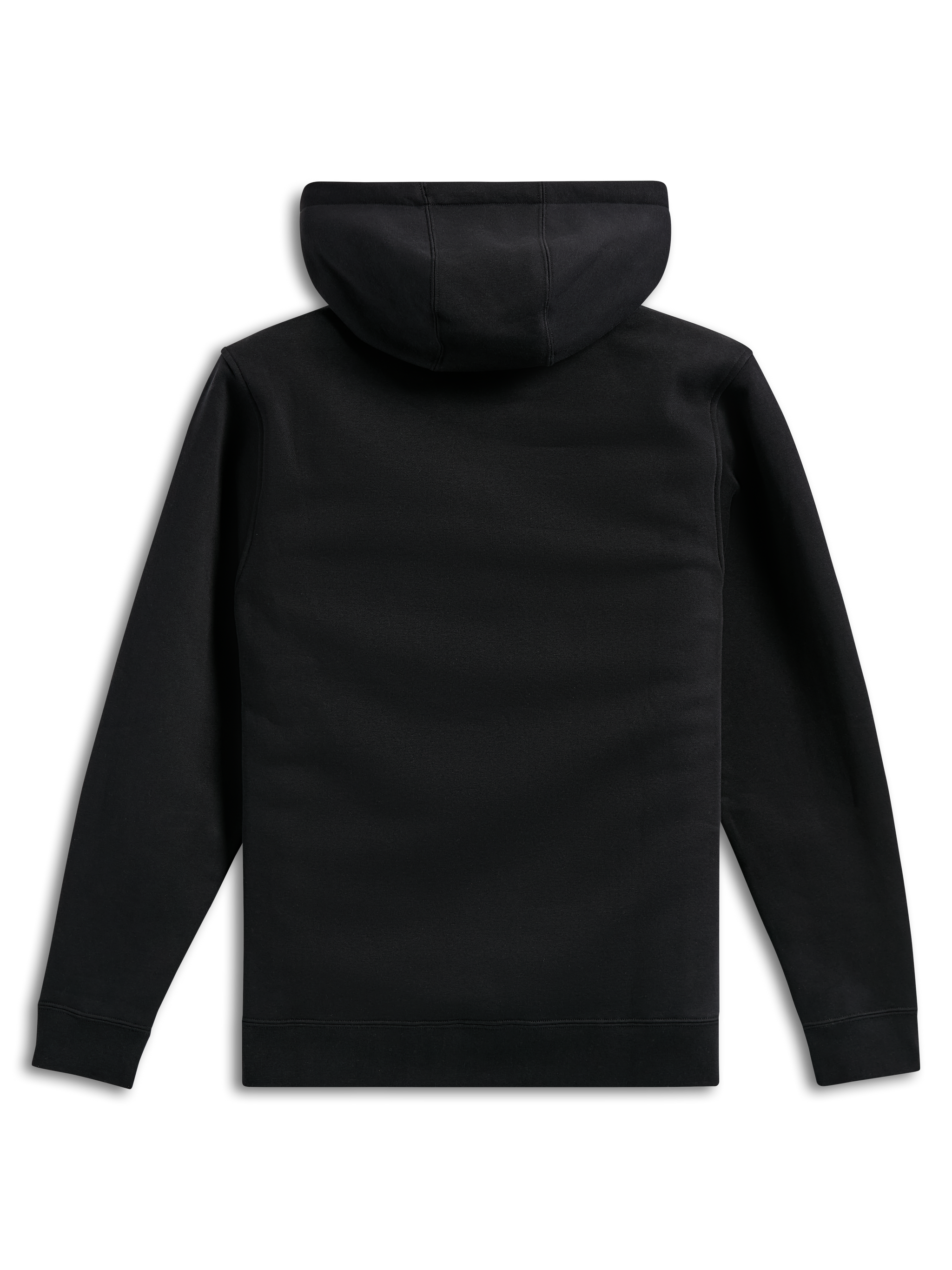 Alpinestars Ellipsoid Hoodie, Black, back view, solid pullover fleece, casual streetwear, hooded sweatshirt with ribbed cuffs and hem