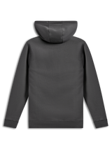 Alpinestars Ellipsoid Hoodie, Fleece-Kapuzenpullover, Gunmetal-Grau, Rückansicht mit einfarbigem Körper und Ärmeln, Rippbündchen und Saum, lässige vom Motorsport inspirierte Streetwear