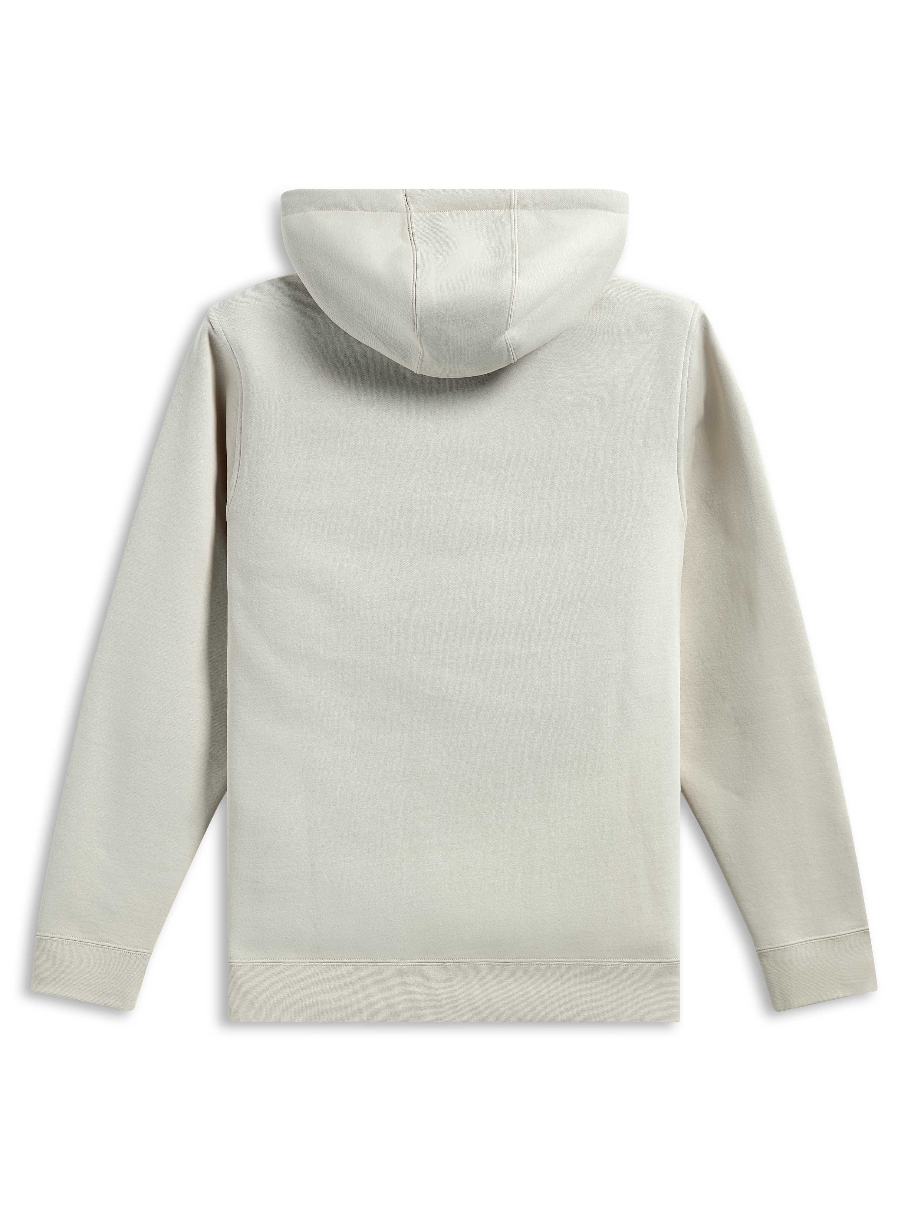 Alpinestars Pulse Kapuzenpullover, Rückansicht, Sand Off-White, lässiger Fleece-Pullover, lange Ärmel mit Rippbündchen und Saum, Kapuzendesign, motorsportinspirierte Streetwear