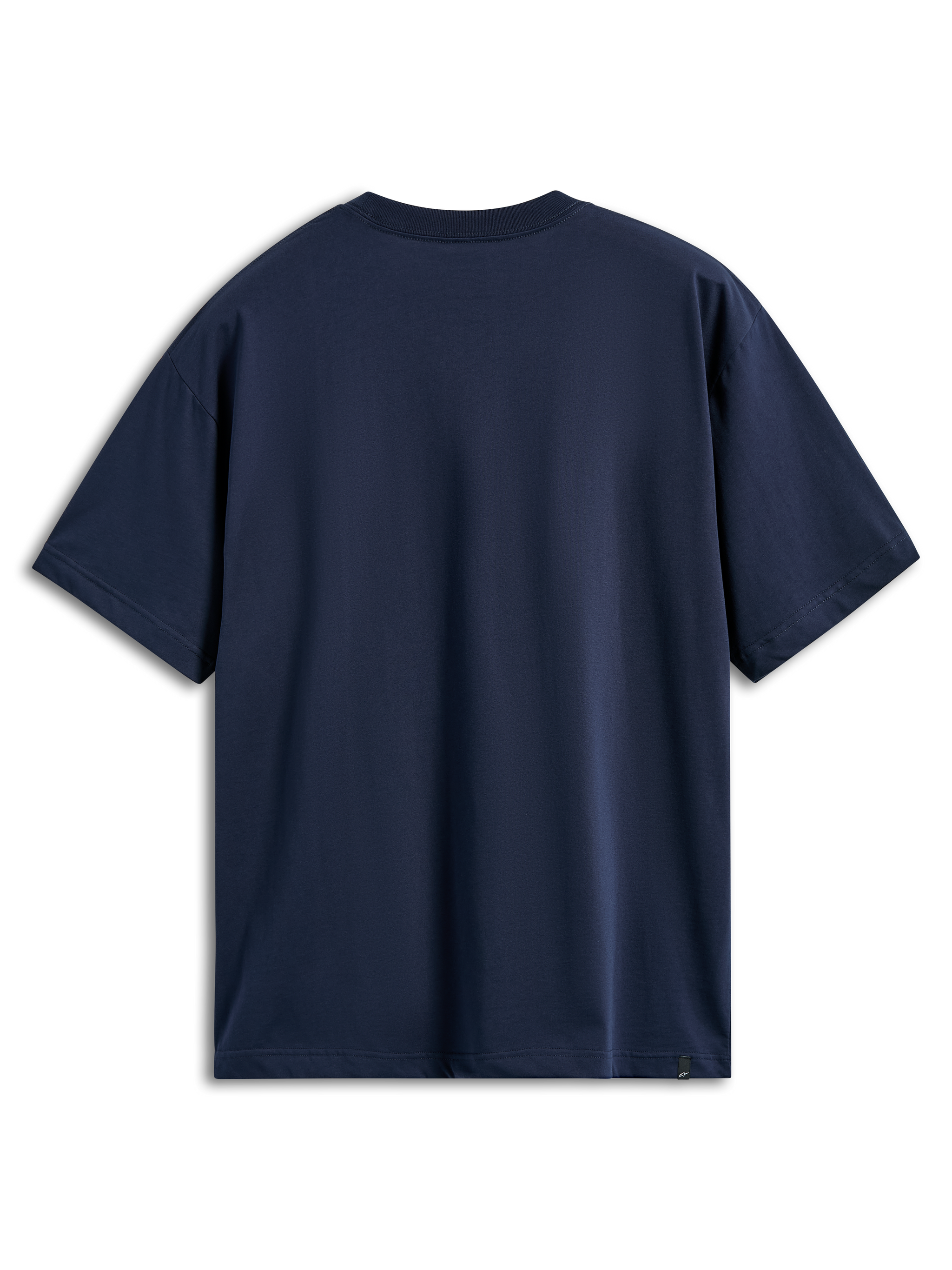 Alpinestars Aplomb Oversized CSF Tee, Kurzarm-T-Shirt, Navy, Rückansicht, entspannte Oversized-Passform, schlichtes Design mit kleinem Logo-Etikett am Saum, lässige Sportbekleidung