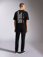 Alpinestars One Oversized CSF T-Shirt, Kurzarm-T-Shirt, Schwarz, vertikaler 'ALPINESTARS ONE GOAL. ONE VISION.' Rückenprint mit Astars-Logo, lässige Lifestyle-Streetwear