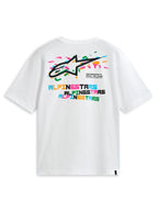 Alpinestars Wild Oversized CSF Tee, white short-sleeve sportswear t-shirt, back view featuring vibrant multicolor logo graphics and text print