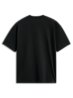 Alpinestars Plate CSF Tee, Short Sleeve T-Shirt, Black, Back View, Plain Design with Small External Label at Hem, Casual Motorsport Sportswear