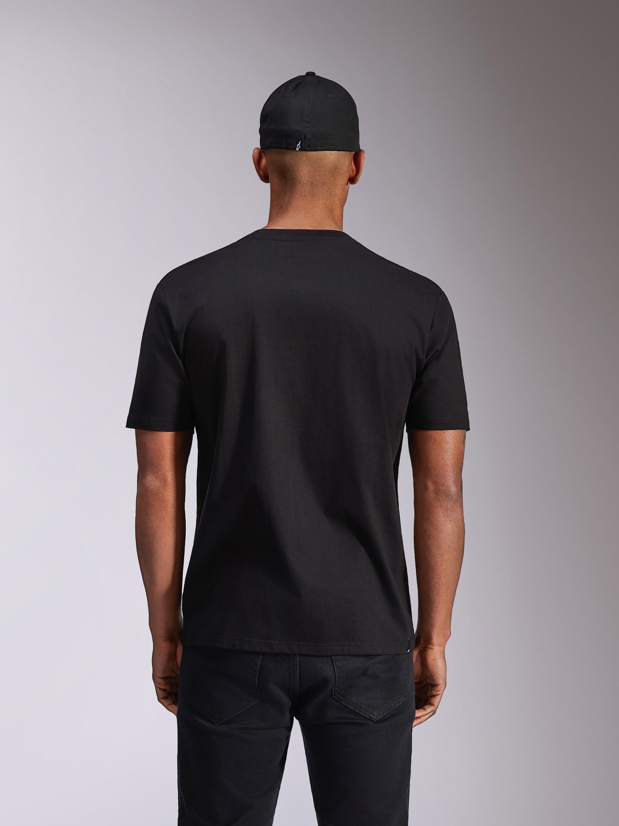 Alpinestars Plate CSF Tee, Kurzarm-T-Shirt, Schwarz, Rückansicht, Lässige Motorsport-Sportbekleidung
