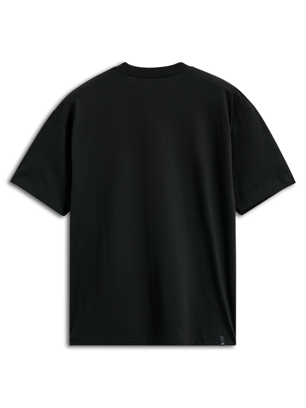 Alpinestars Authority CSF Tee, Short Sleeve T-Shirt, Black, Back View, Plain with Small Hem Label, Casual Motorsport Streetwear