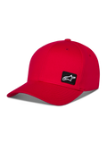 Alpinestars Pivot Kappe, rote Sportswear Baseball-Kappe, gebogener Schirm mit strukturierter Krone, kleiner schwarzer Astars-Logo-Stickaufnäher an der Seite, lässiges Motorsport-Design