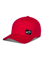 Alpinestars Pivot Kappe, rote Sportswear Baseball-Kappe, gebogener Schirm mit strukturierter Krone, kleiner schwarzer Astars-Logo-Stickaufnäher an der Seite, lässiges Motorsport-Design