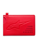 Alpinestars Ageless Kreditkartenhalter, rotes Sportswear-Accessoire, kompaktes Portemonnaie aus Spaltleder mit geprägtem Astars-Logo und Kartenfächern