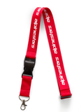 Alpinestars Linear Lanyard, Rot und Weiß, aufgedrucktes Alpinestars Wortlogo, schwarzer Sicherheitsverschluss und abnehmbarer Metalldrehclip, Motorsport-inspiriertes Accessoire