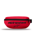 Alpinestars Only Linear Hüfttasche, kleine Gürteltasche, Rot, mit schwarzem Alpinestars-Schriftzug und Stern-Logo, vertikaler Reißverschluss, strapazierfähiges 600D Polyester, urbaner Streetwear-Stil