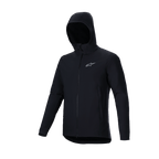 Alpinestars A-Dura Thermojacke, Schwarz, leicht isolierte Mountainbike-Jacke, mit Kapuzendesign, durchgehendem Frontreißverschluss und reflektierendem silbernem Astars-Logo auf der Brust, Performance-Bekleidung für Radsport bei kaltem Wetter