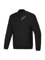 Alpinestars A-Aria winddichte Jacke, leichte Mountainbike- und Radsport-Jacke für Herren in Schwarz, durchgehender Reißverschluss mit Stehkragen und charakteristischer Logo-Branding