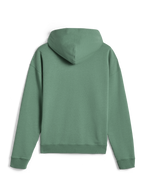 Alpinestars Essentials Ageless Zip Hoodie, casual streetwear, Cactus Green, back view showing relaxed fit and ribbed cuffs, premium 330 gsm compact fleece