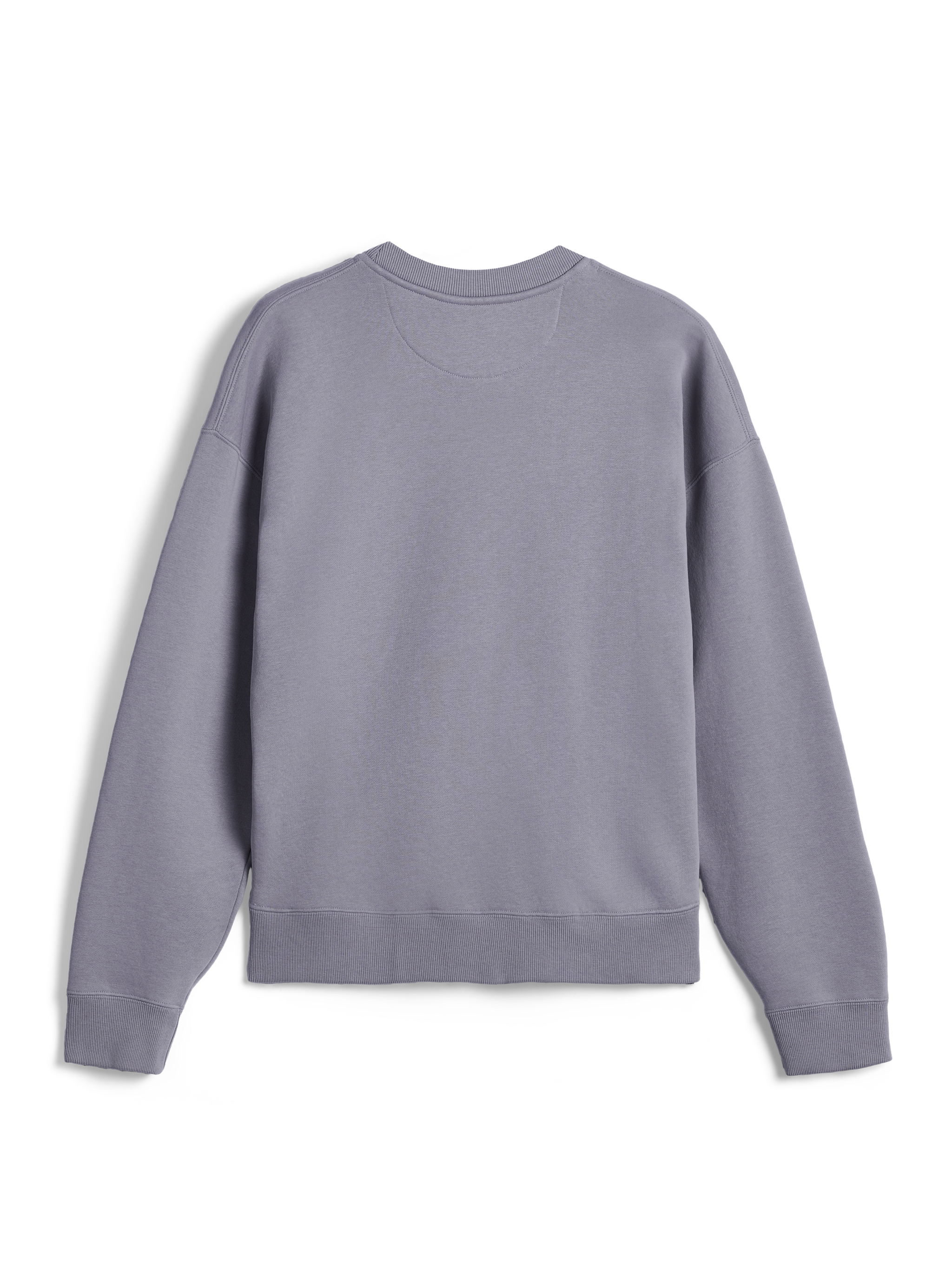 Alpinestars Essentials Ageless Crew, Rückansicht, silbernes Rundhals-Sweatshirt, hochwertiges Kompaktfleece, gerippter Kragen, Bündchen und Saum, lässige Sportbekleidung