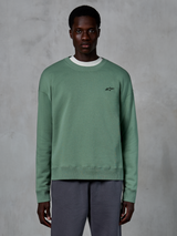 Alpinestars Essentials Ageless Crew, lässiges Sweatshirt mit Rundhalsausschnitt, kaktusgrün mit kleinem schwarzen Stern-Logo auf der Brust, gerippter Kragen, Ärmelbündchen und Saum, hochwertige Sportbekleidung aus Kompakt-Fleece