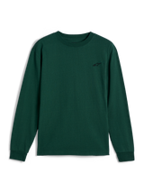 Alpinestars Essentials Ageless LS Tee, Langarm-T-Shirt, Pine Green, kleines schwarzes gesticktes Logo auf der linken Brust, lässige Motorsport-Streetwear