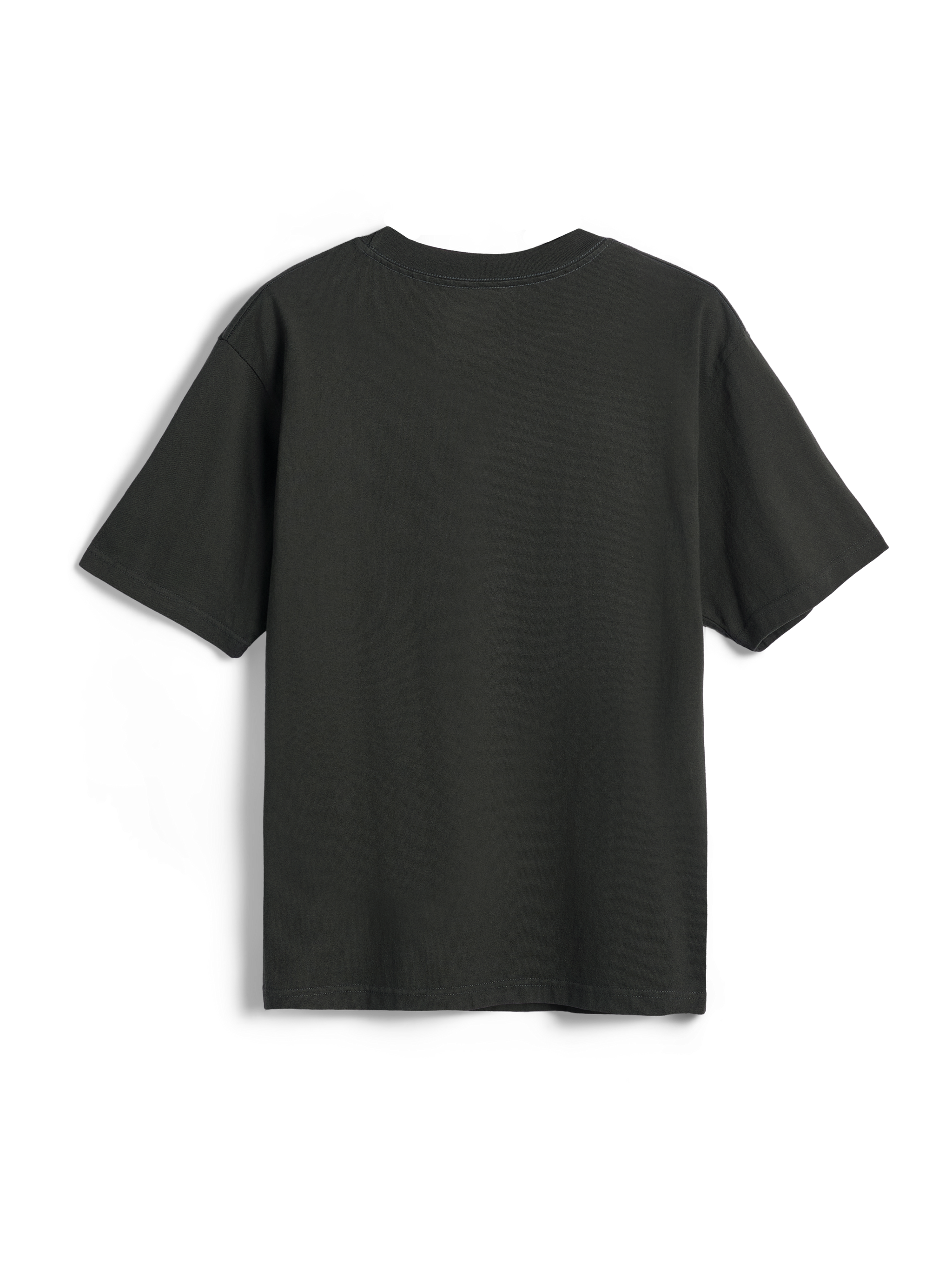 Alpinestars Essentials Ageless SS Tee, Short Sleeve T-Shirt, Off Black, back view, plain design with garment stone wash texture, relaxed fit, casual motorsport-inspired streetwear