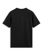 Alpinestars Global CSF Tee, Kurzarm-T-Shirt, Schwarz, Rückansicht mit kleinem Logo auf dem linken Ärmel, lässige Motorsport-Streetwear