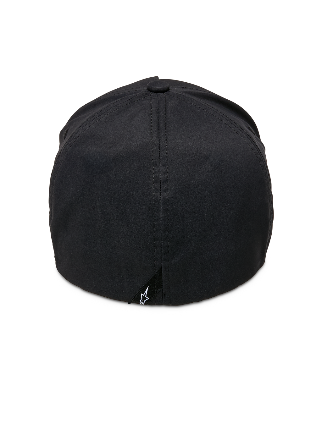 Alpinestars Ageless Reflex Wasserdichte Mütze, Schwarz, Rückansicht, mit Flex-Rückseite, technischem wasserdichtem Gewebe und einem kleinen schwarzen Etikett mit weißem Astars-Logo am Saum.