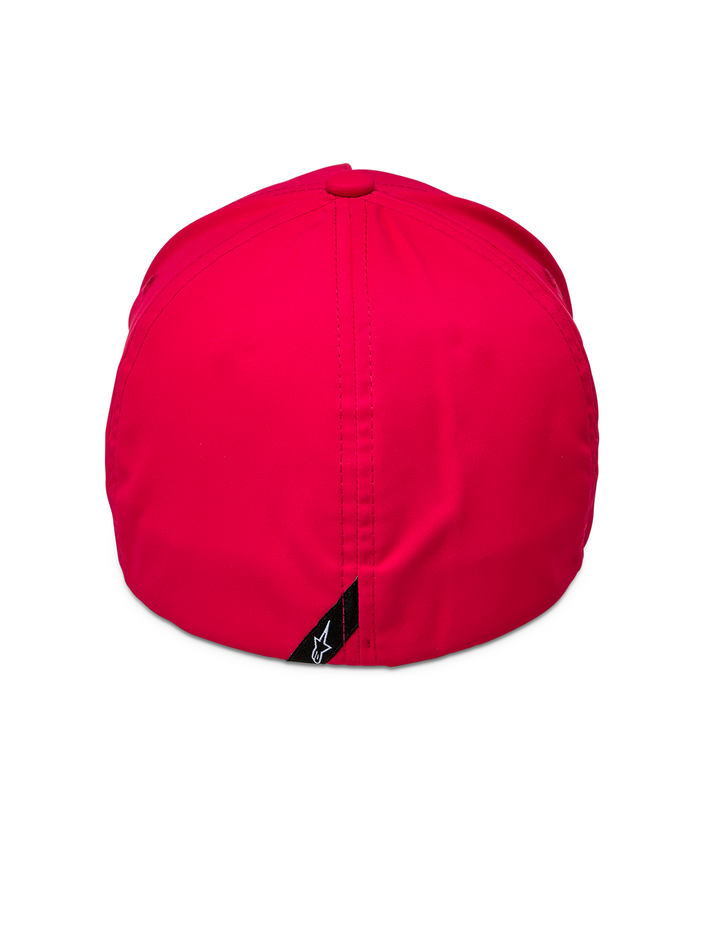 Alpinestars Ageless Reflex Waterproof Kappe, Rot, Rückansicht mit geschlossenem Flex-Fit-Design, vertikale Naht, kleines schwarzes Etikett mit weißem Astars-Logo, wasserdichtes Performance-Gewebe