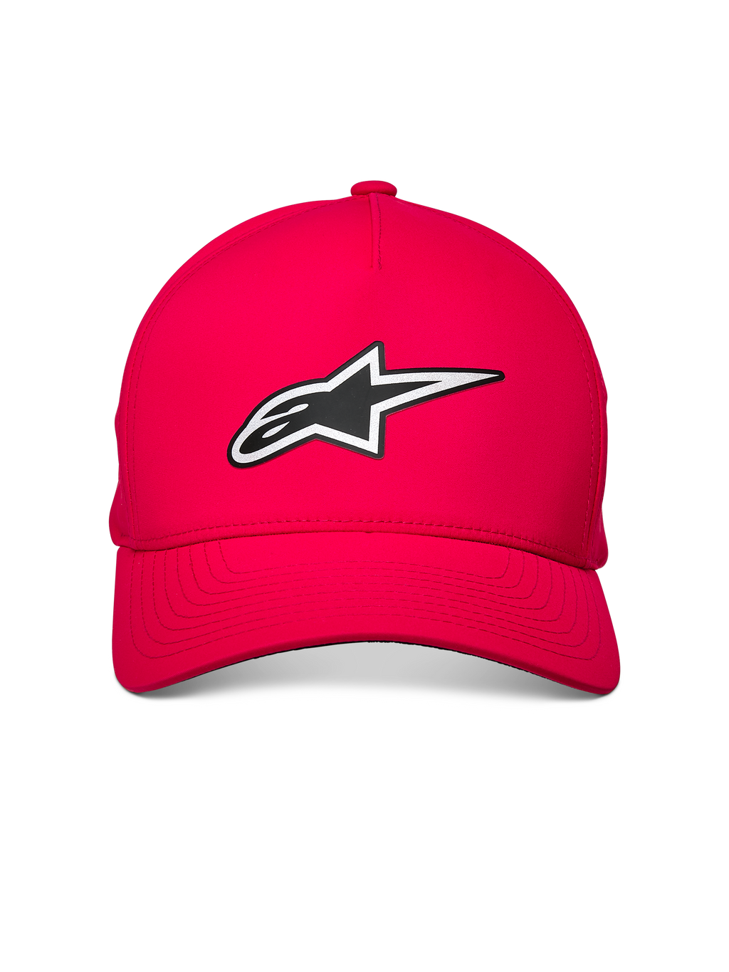 Alpinestars Ageless Reflex Waterproof Hat, Rot, mit reflektierendem Astars-Logo auf der Vorderseite, gebogenem Schirm und strukturierter Krone, wasserdichtes Tech-Gewebe für lässigen Motorsport-Stil