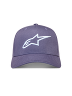 Alpinestars Ageless Snapback Kappe in Lila mit weißer 3D-Astars-Logo-Stickerei, strukturierte Krone und Schirm aus Twill.