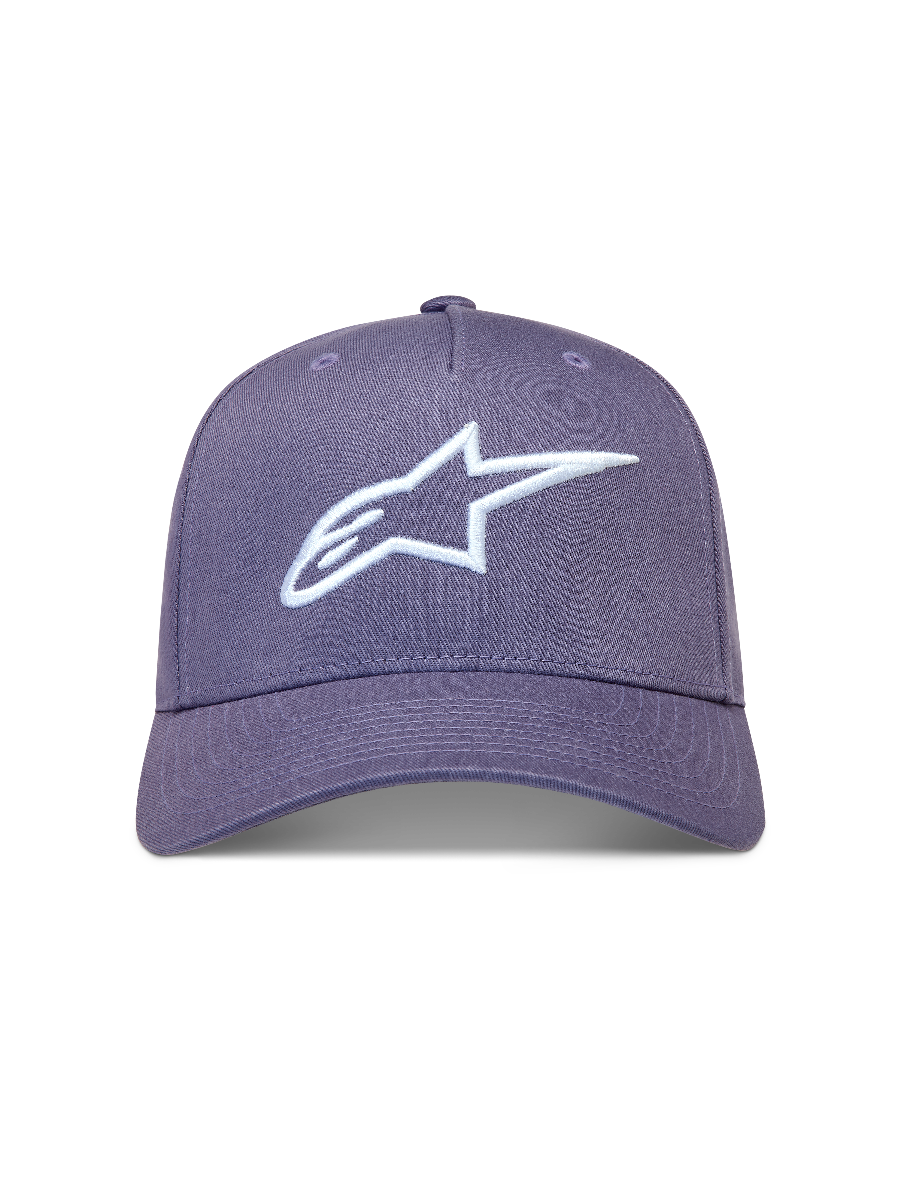 Alpinestars Ageless Snapback Kappe in Lila mit weißer 3D-Astars-Logo-Stickerei, strukturierte Krone und Schirm aus Twill.
