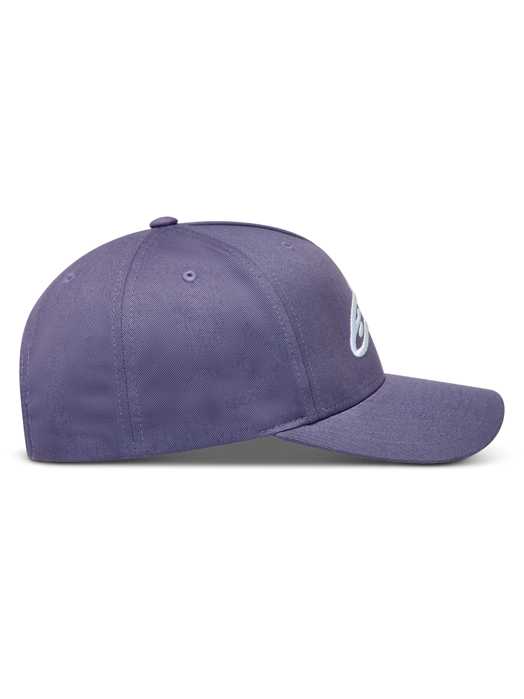 Alpinestars Ageless Snapback Kappe, Lila, Twill-Gewebe mit gebogenem Schirm, strukturierter Krone und 3D-Logo-Stickerei.