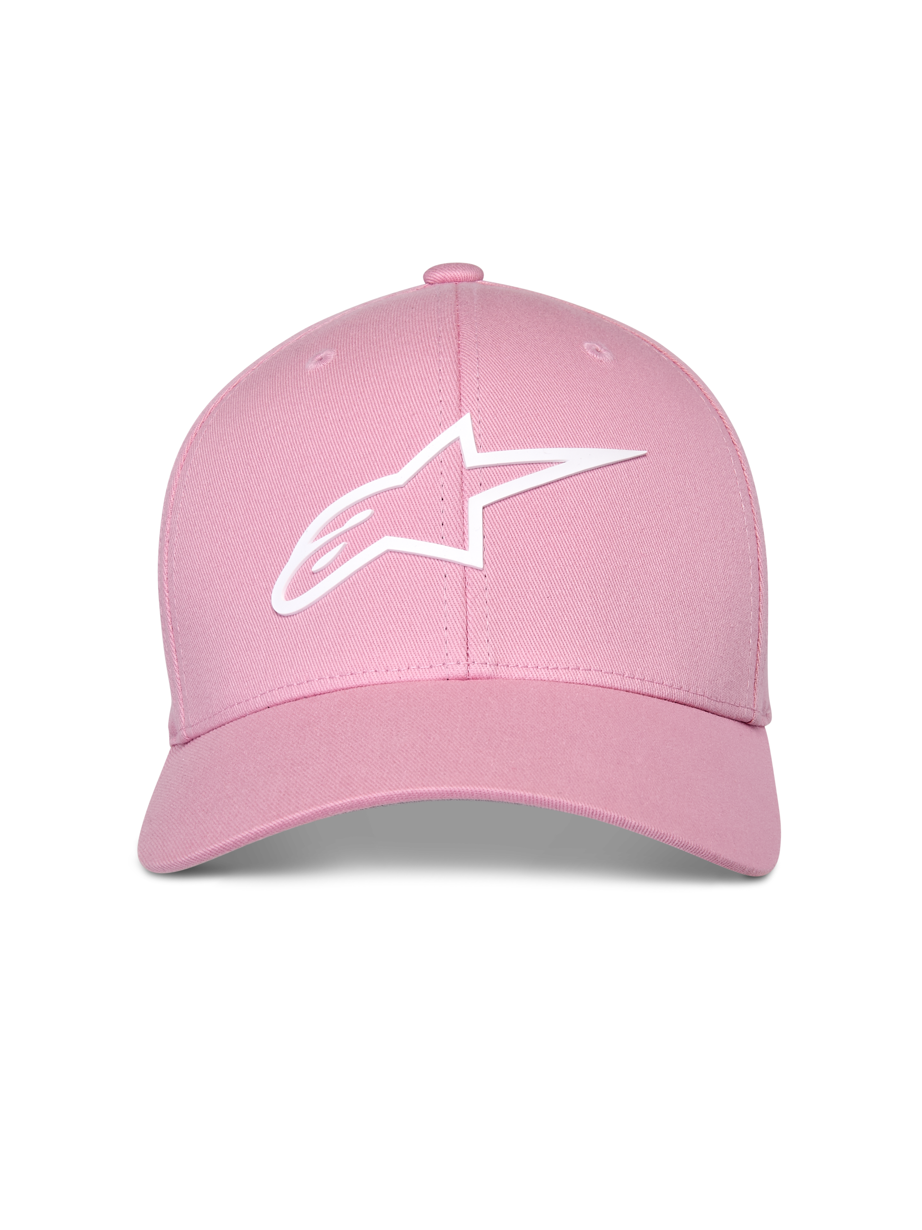Alpinestars Ageless Multi Cap, Pink, weißes 3D-Astars-Logo, gebogener Schirm mit strukturierter Krone, lässige Sportkappe
