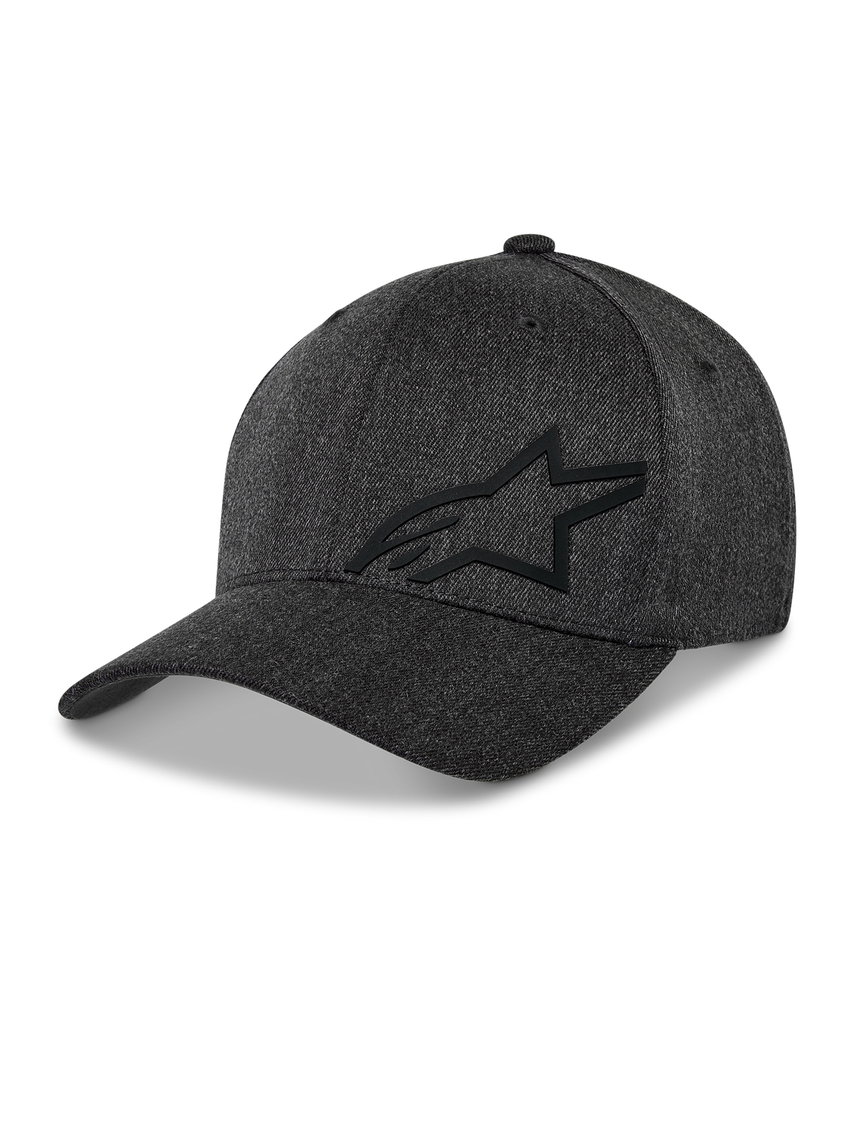 Alpinestars Corp Shift Multi Hat, Baseball Cap, Dark Grey Heather, Black 3D Astars Logo, Structured Crown, Curved Bill, Stretch Twill Fabric, Casual Motorsport Lifestyle Headwear