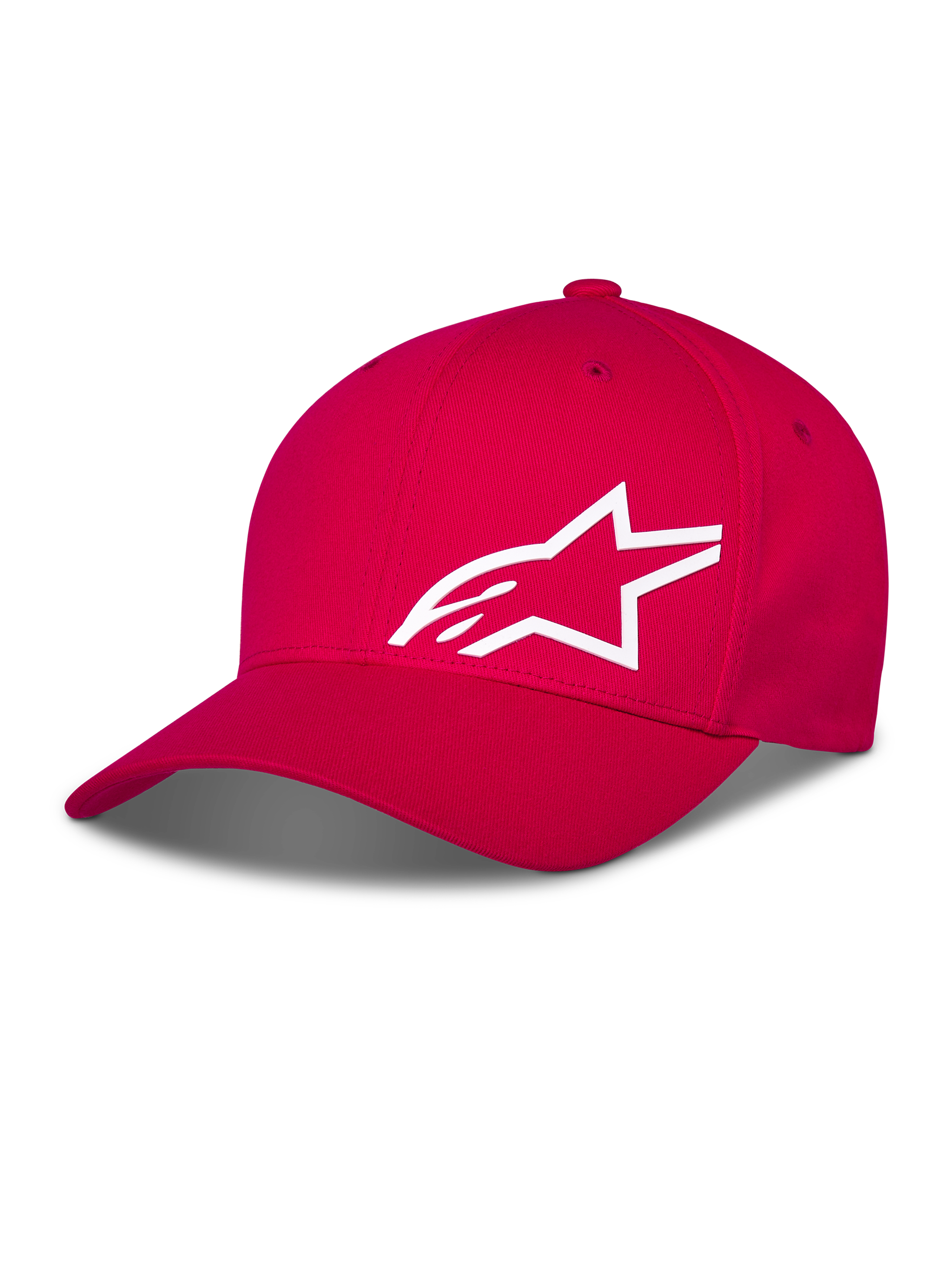 Alpinestars Corp Shift Multi Hat, rote Baseball-Kappe, weißes 3D-Druck Astars-Logo auf der Vorderseite, gebogener Schirm mit strukturierter Krone, lässige Motorsportbekleidung