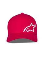 Alpinestars Corp Shift Multi Mütze, Baseball-Cap, Rot, mit einem großen weißen 3D-Astars-Logo auf der Vorderseite, gebogenem Schirm und strukturierter Krone, lässige Motorsport-Kopfbedeckung