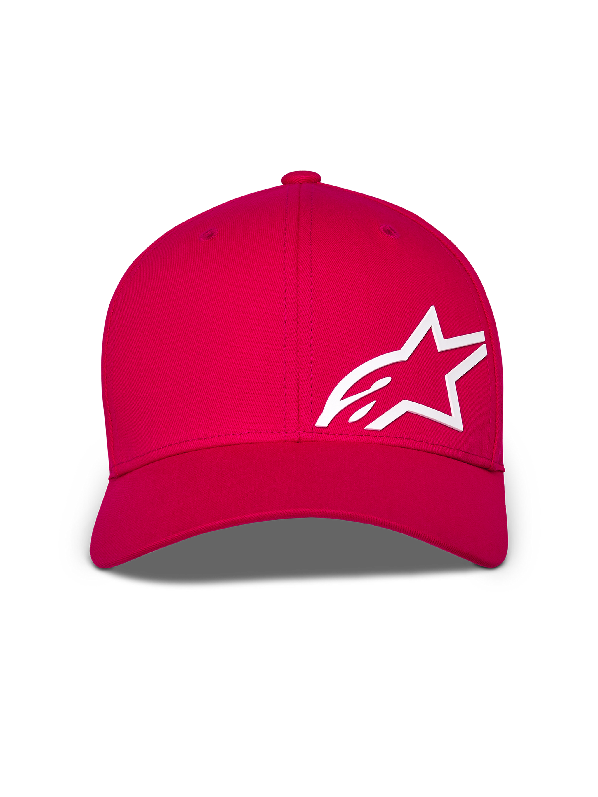 Alpinestars Corp Shift Multi Mütze, Baseball-Cap, Rot, mit einem großen weißen 3D-Astars-Logo auf der Vorderseite, gebogenem Schirm und strukturierter Krone, lässige Motorsport-Kopfbedeckung