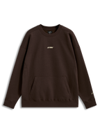 Alpinestars Guise Oversized Crew, brauner Fleece-Pullover mit Kängurutasche und gesticktem Astars-Logo, Lifestyle-Sportmode