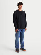 Alpinestars Guise Oversized Crew, Premium Sportswear Pullover, Men's Relaxed Oversized Fit, Black with Teal Chest Logo Embroidery, Features Kangaroo Pocket and Ribbed Cuffs, Soft Cotton and Recycled Polyester Fleece