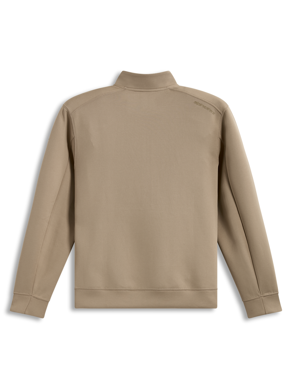 Alpinestars Apera Half-Zip Sweatshirt in Sand, rear view showing tonal logo and premium double face fleece construction.